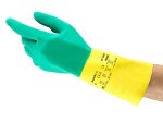 Safety chemical gloves Ansell AlphaTec 87-900, length 325mm, yellow/зеленый, size 8