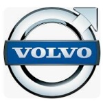 Keyring Volvo, leather, metal with logo