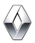 Raktų pakabukas Renault, odinis, su metaliniu logotipu.