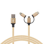 Cable usb a 2.0/3w1 - 2.4a 1m