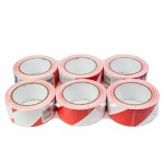 tape warning, 6 pc., white/red, length.=25m, wide.=48mm