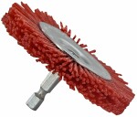 disc for drill, red abrasive, wood removal, 75 mm