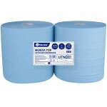 rengöringsduk papper topp blå, 4-lagers diameter 30 cm, längd. 157 m, multipack 2 st