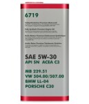 синтетическое моторное масло VAG 5W30 5L SN / C3 / 229.51 / 504.00 507.00 / LL04 / C30 / металл упаковка