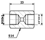 connection brake pipe inner. 10X1 SF - inner. 3/8X20 SF