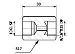connection brake pipe inner. 10X1 SF - inner. 9/16X18 DF