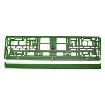 license plate frame plastic, metallic green