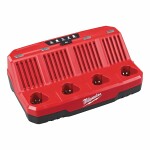 Charger for power tools m12 c4 12v, power source: electric, power supply: 230 v, battery type: li-ion, number of charging ports: 4