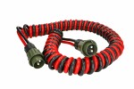 Spiral cable (polyurethane, work progress length 6m, plugs, terminals number: 2, liinide number: 2x35mm², kõrgpingele; fittings VG certificate)