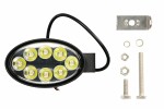 Work light (LED, 12/24/40V, 24W, 1300lm, number of diodes: 8x3W, height: 90mm, width: 141mm, depth: 61mm, focussed light; oval; side fitting)
