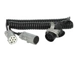 Spiral cable (polyurethane, work progress length 4m, maximum length 4m, sockets type: 15/7/7 24 V, 24V, 9 pinni pistikus 15; adapter)