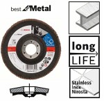 Bosch, paket med 10 st., korundskiva (lameller) "bäst för metall" granulat 80; diameter 125 mm; böjd,