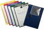 Dokumentų laikiklis 10 vnt., modelis: jumbo, spalva: mėlyna, kišenė raktui, dydis: a4