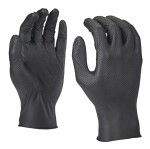 work gloves, 50 pc., kuidas to use: (EN) disposable gloves, nitrile, paint: black, size: 8/M, (EN) coating hardness; (EN) flexibility; non slip grip, pulbrivaba