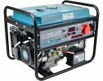 Elektros generatoriaus variklio tipas: benzininis 230/400v, variklio galia 13 AG, didžiausia galia: 5,5kw, nominali srovė: 9,93a, kasetės: 1x16a (230v), 1x16a (400v); paleidimas: elektrinis/rankinis