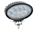 Work light (LED, 9V, 10-30V, 24W, 2600lm, number of diodes: 8x3W, height: 123mm, width: 143mm, depth: 63mm, oval; with Deutsch connector)