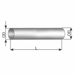 Avgasrör (diameter: 101,6 mm/101,6 mm, längd: 2000 mm) rakt
