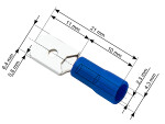 Клеммa шлицевая синий 6.3 x 0.8 mm 100шт