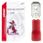 Receptacles (male) 10 pc, 5,6mm 0.5-1.5mm2, red