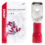 Receptacles (male) 10 pc, 6,3mm 0.5-1.5mm2, red