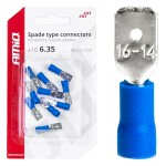 Receptacles (male) 10 pc, 6,3mm 1.5-2.5mm2, blue