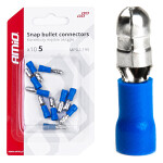 Receptacles (male) 10 pc, 5mm 0.5-2.5mm2, blue