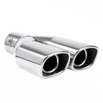 Exhaust blowpipe double Ø43-62mm, chrome