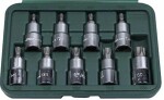 Hex wrenches set 1/2" 9pc profil TORX hole L=55mm in plastic case, sizes TH20-TH60