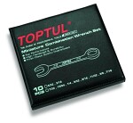 TOPTUL Duouble Open End Wrench set, small, inch sizes,10 pc.,