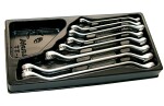 Open End Wrench set Double sided, angle 45 degrees. 8pc.