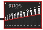 SONIC Комплект Ключ рожково накидной с трещоткой 12 шт 12k