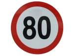 ограничение скорости знак наклейка - 80 km/h