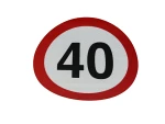 ограничение скорости знак наклейка 40km/h ( диаметр 20 cm, )