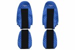 stolsöverdrag säte (serie elegance, för två bälten, skåra på handtaget och spak för att frigöra ryggstödet, färg blå) volvo fh 09.01-01.12