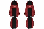sėdynės užvalkalas sėdynės elegancija (raudona, vairuotojo sėdynė be mikrofono, sėdynės su integruotomis galvos atramomis) scania p,g,r,t 01.14-