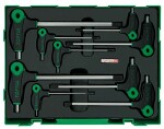 Toptul verktygssats för verktygsvagn, ny typ, nyckelhandtag chuckbits sexkant 9 st. 