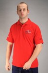 Raudoni polo marškinėliai dydis ps su logotipu xl