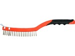 comb wire, wire steel, 3 rows with scraper, tail plastic 340 mm
