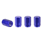 aluminium valve caps blue 4pc