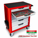 tool trolley for electrician with tools vde 125 pcs., area of ​​use: hybrid and electric car service, drawers: 7)