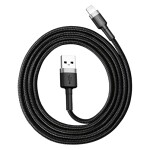 kabel baseus usb2.0 a plug - ip lightning plug 2m qc3.0 grå/svart