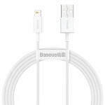 cable for charger usb do lightning baseus superior series, 2.4a, 1.5m (white)