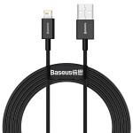 cable for charger usb - lightning baseus superior series, 2.4a, 2m (black)