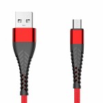 USB kaabel/converter, Sisend: USB, väljund: microUSB, red, 2m (woven)