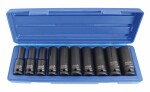 set sockets 1/2 inches impact long metal case 10, 11, 12, 13, 14, 17, 19, 21, 22, 24 mm