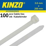 cable ties set 3,6x200mm white 100pc
