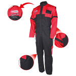 overalls, red/black, M