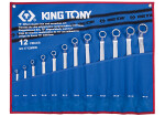 king tony - 75° bended rõngasvõtmete set, 12 pc. 6 - 32mm, textile cover 1712mrn 1712mrn kin