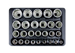 27 pc. 1/2" dr. 12 point hand socket set for trolley 9-4057mr