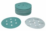 Grinding disc abrasive thin, Grinding disc, P120, diameter: 150mm, paint: green, do krazkow, 100pc., number hole: 15